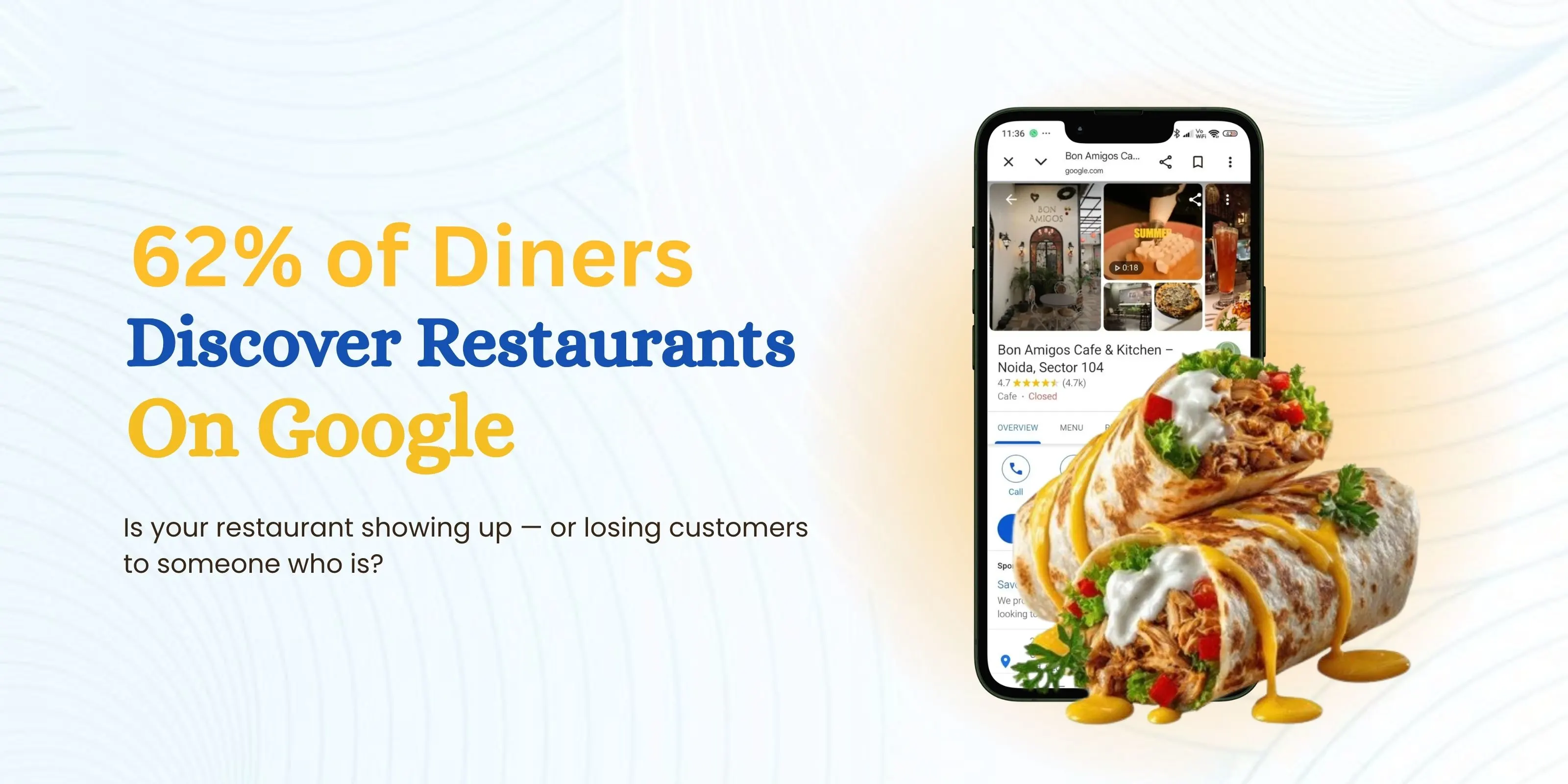 62% of Diners Discover Restaurants on Google